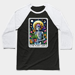 Funny Plant Lady Tarot Vintage Skeleton Floral Moon Garden Baseball T-Shirt